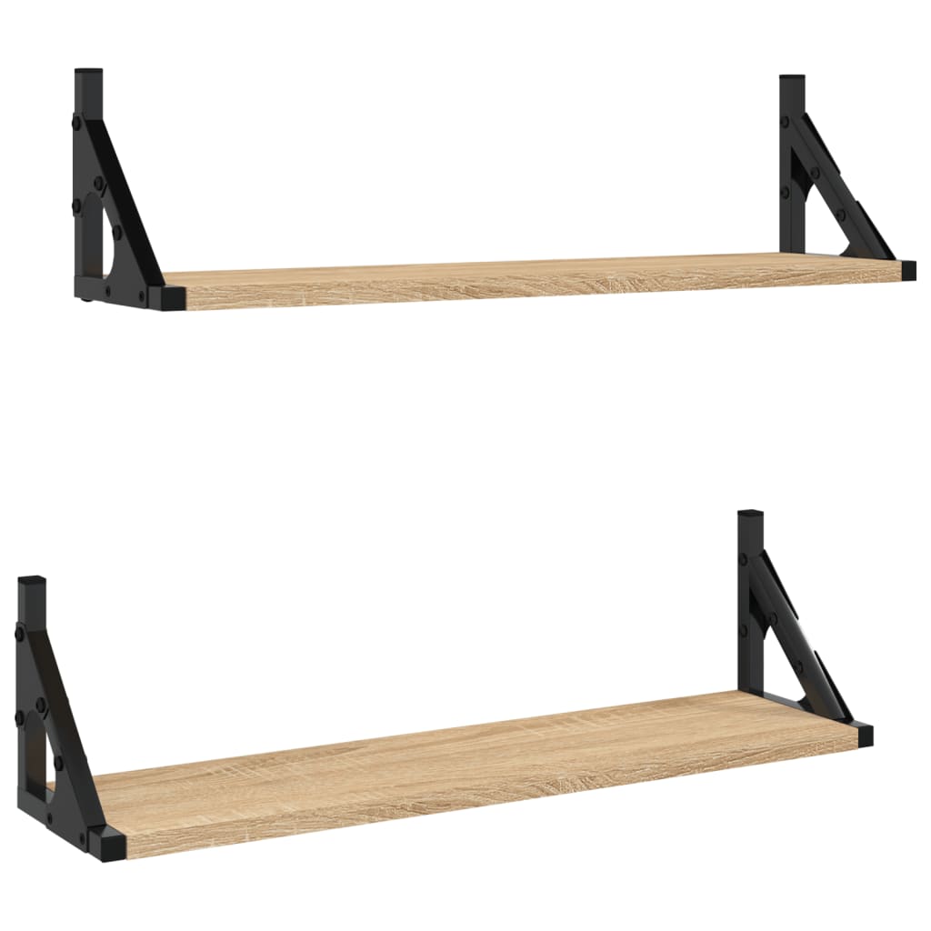 Mensole da Parete 2pz Rovere Sonoma 60x15x15,5 cm | homemem39