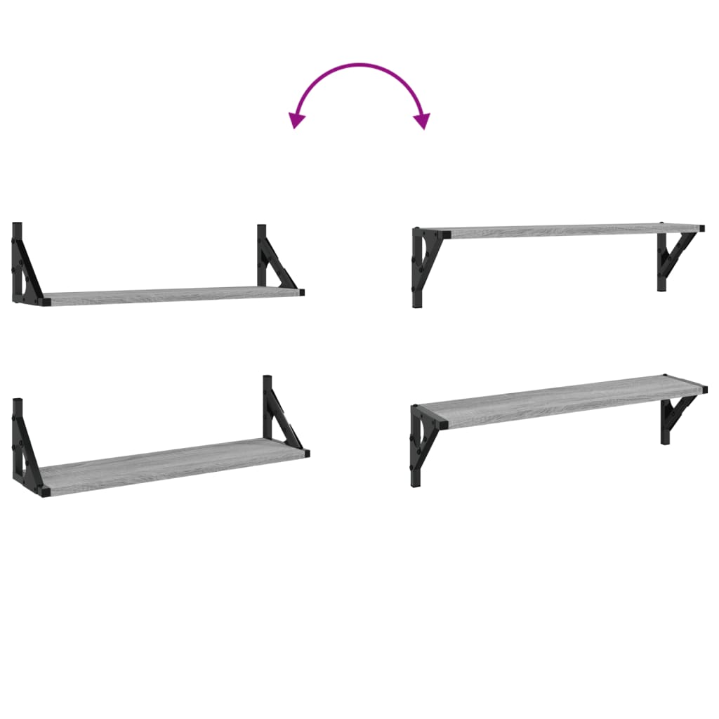 Mensole da Parete 2pz Grigio Sonoma 60x15x15,5 cm | homemem39