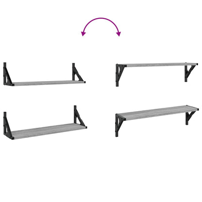 Mensole da Parete 2pz Grigio Sonoma 60x15x15,5 cm | homemem39