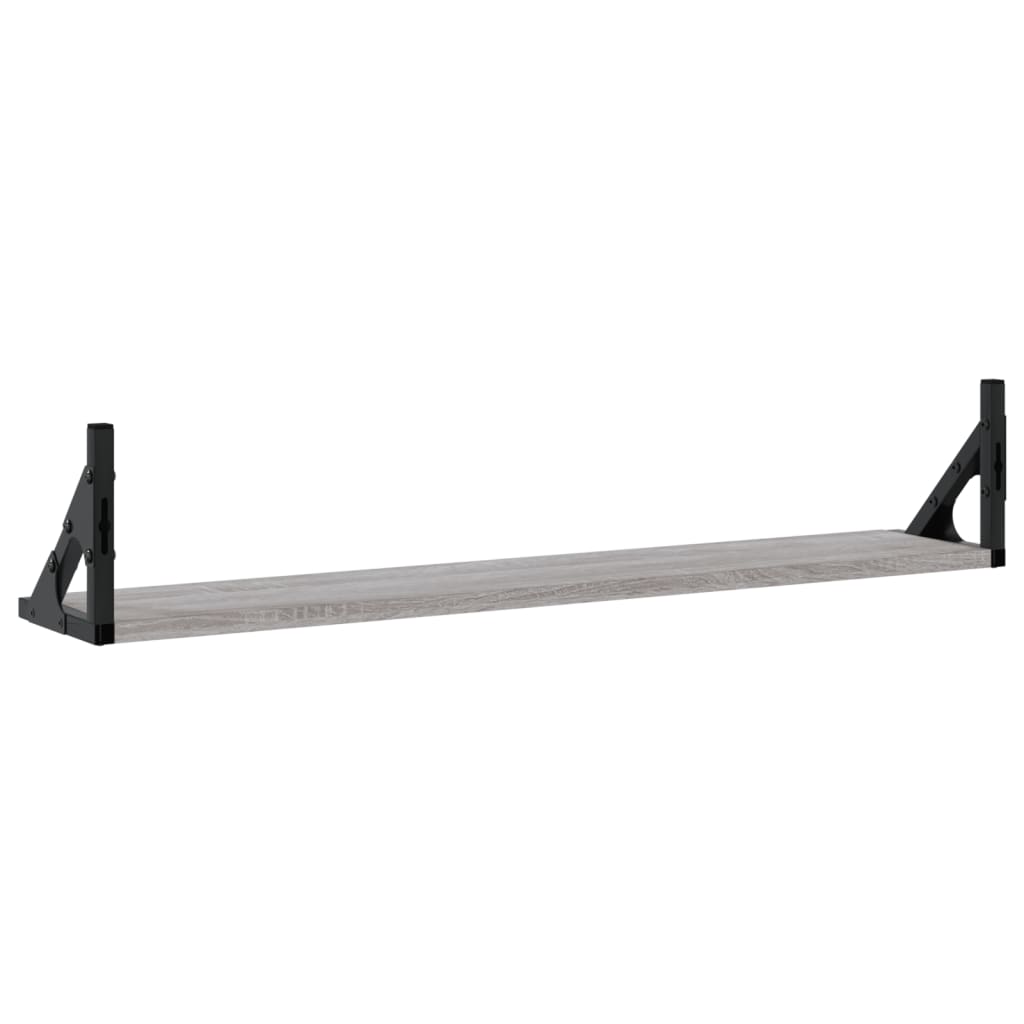 Mensole Parete 2pz Grigio Sonoma 80x15x15,5cm Legno Multistrato | homemem39