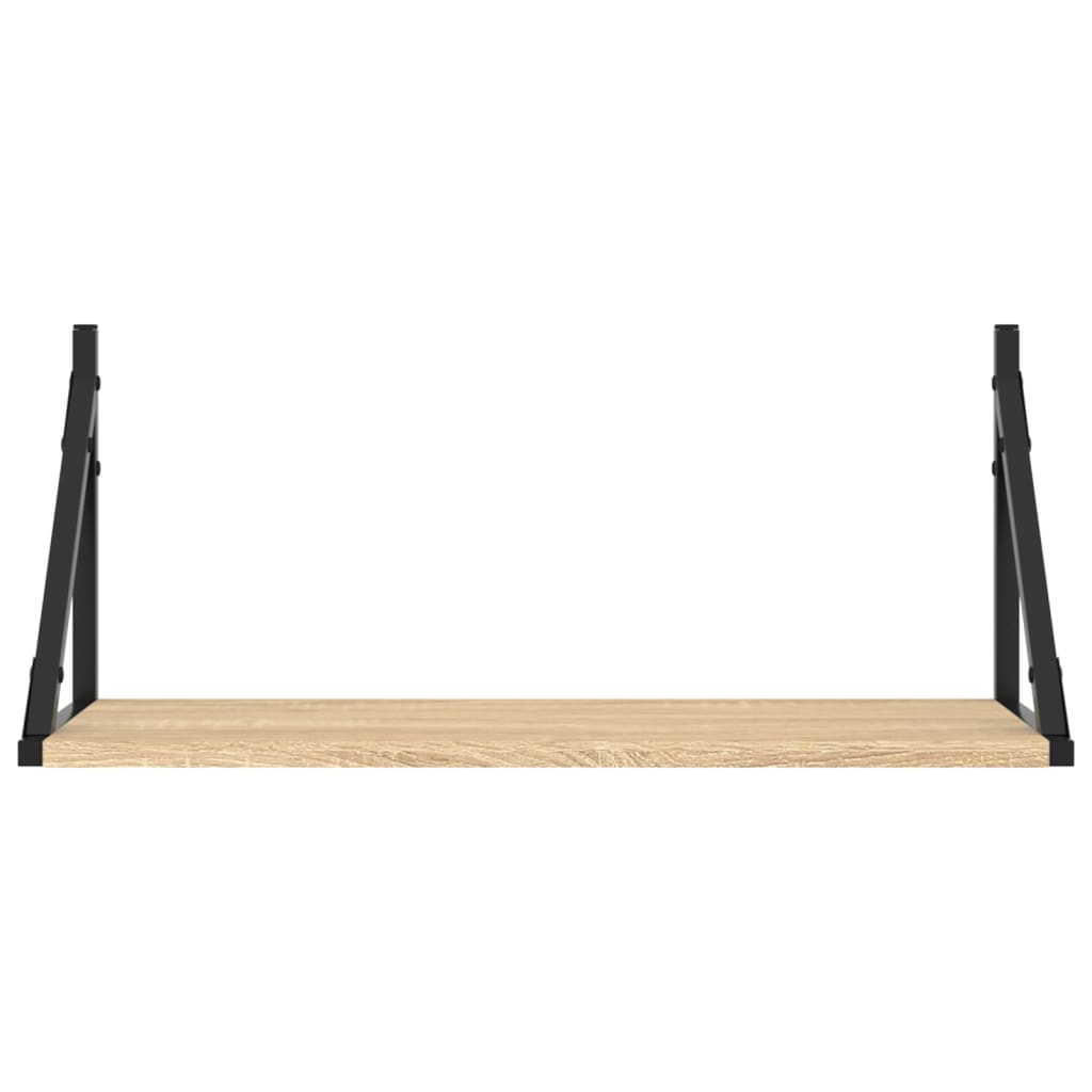 Mensole Parete 2pz Rovere Sonoma 60x25x25,5cm Legno Multistrato | homemem39