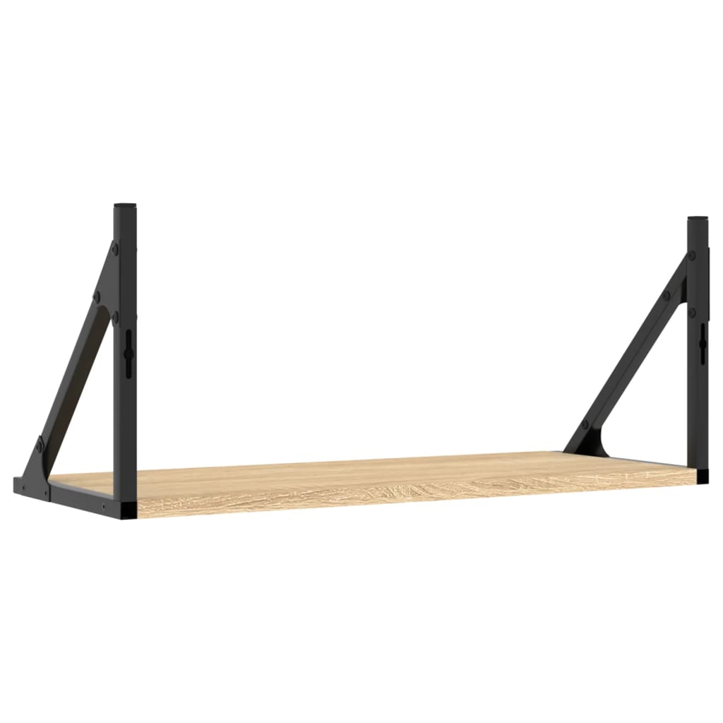 Mensole Parete 2pz Rovere Sonoma 60x25x25,5cm Legno Multistrato | homemem39