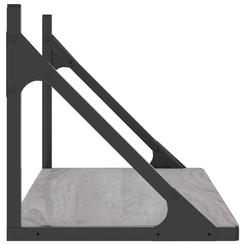 Mensole Parete 2pz Grigio Sonoma 60x25x25,5cm Legno Multistrato | homemem39