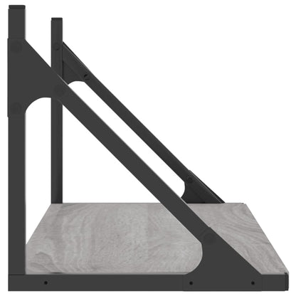 Mensole Parete 2pz Grigio Sonoma 60x25x25,5cm Legno Multistrato | homemem39