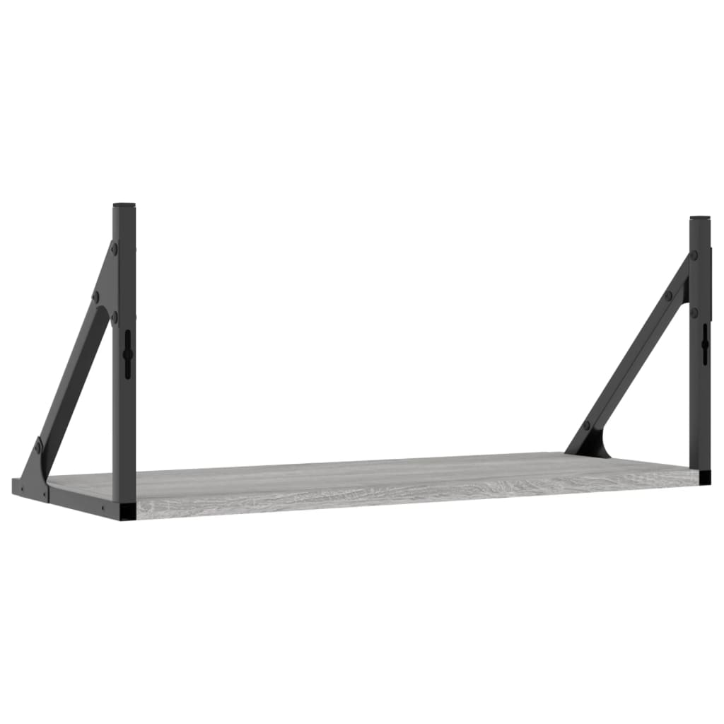 Mensole Parete 2pz Grigio Sonoma 60x25x25,5cm Legno Multistrato | homemem39