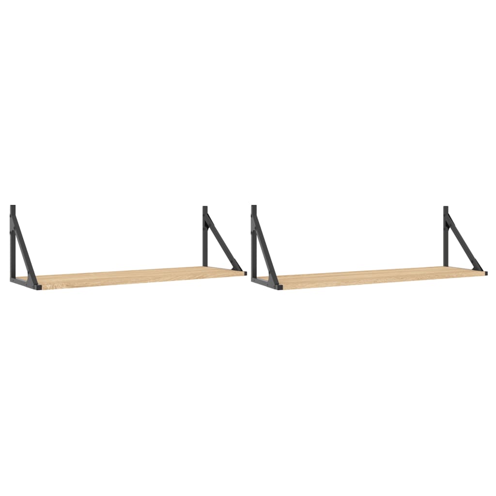 Mensole da parete 2 pz Rovere Sonoma 80x25x25,5 cm Legno ingegnerizzato | homemem39