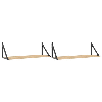 Mensole da parete 2 pz Rovere Sonoma 80x25x25,5 cm Legno ingegnerizzato | homemem39