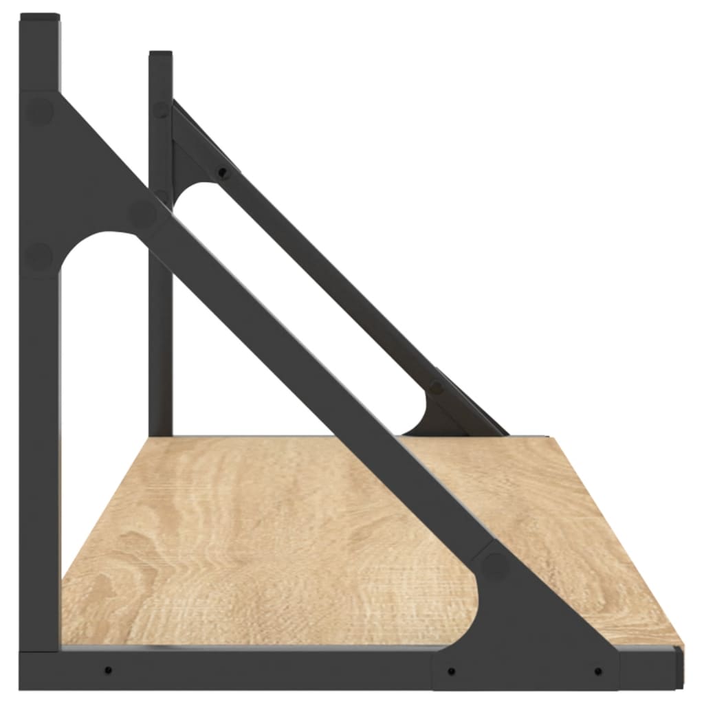 Mensole da parete 2 pz Rovere Sonoma 80x25x25,5 cm Legno ingegnerizzato | homemem39