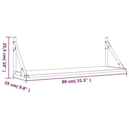 Mensole da parete 2 pz Rovere Sonoma 80x25x25,5 cm Legno ingegnerizzato | homemem39