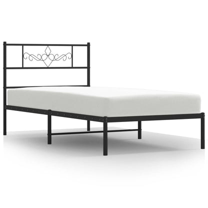 Giroletto con Testiera in Metallo Nero 90x190 cm | homemem39