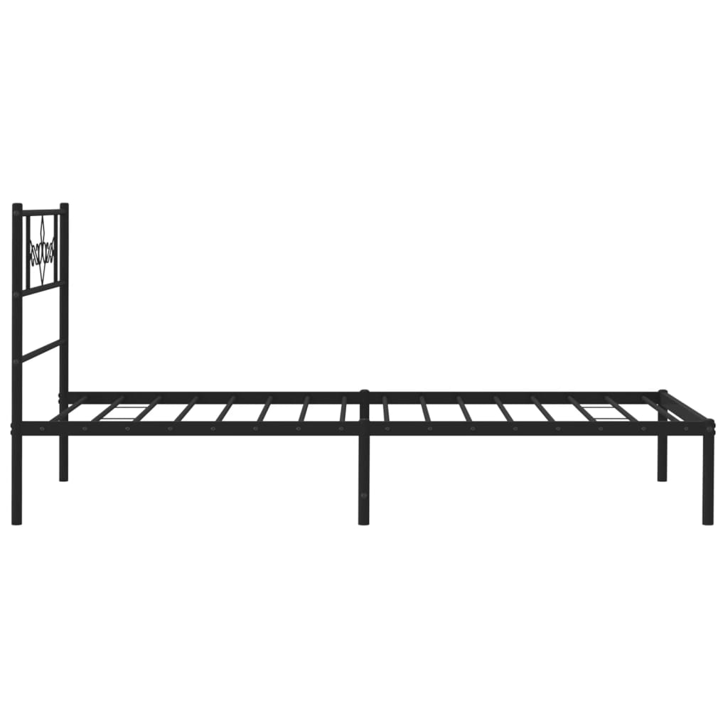 Giroletto con Testiera in Metallo Nero 90x190 cm | homemem39