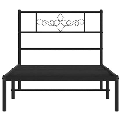 Giroletto con Testiera Metallo Nero 100x200 cm