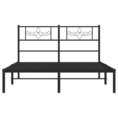 Giroletto con Testiera in Metallo Nero 120x190 cm | homemem39