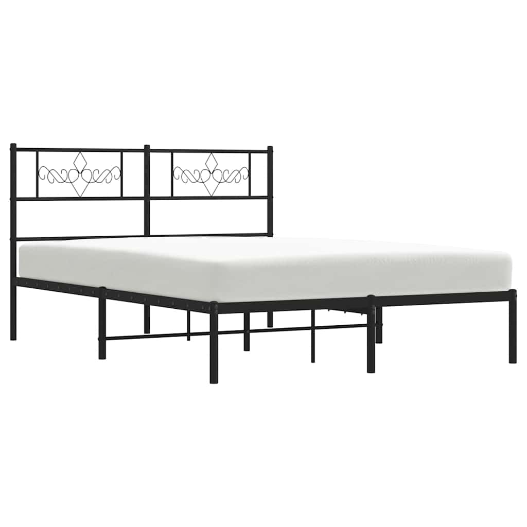 Giroletto con Testiera in Metallo Nero 135x190 cm | homemem39