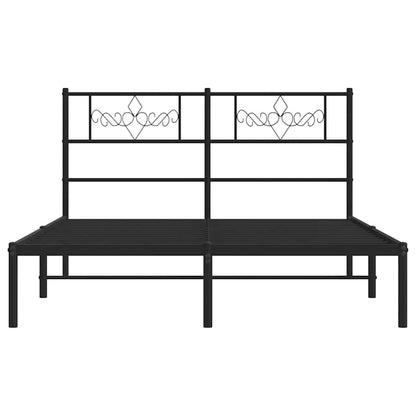 Giroletto con Testiera in Metallo Nero 135x190 cm
