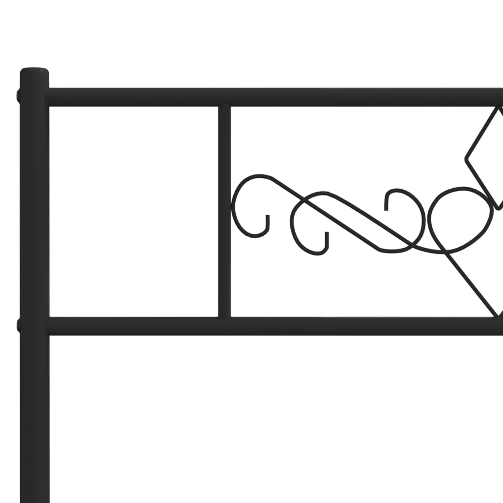 Giroletto con Testiera in Metallo Nero 140x190 cm | homemem39