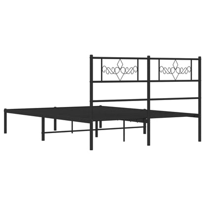 Giroletto con Testiera in Metallo Nero 140x200 cm