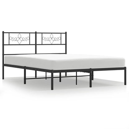 Giroletto con Testiera in Metallo Nero 160x200 cm | homemem39
