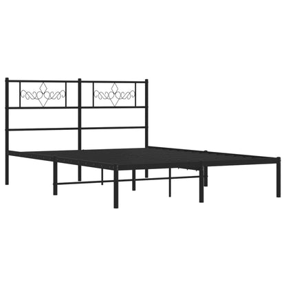 Giroletto con Testiera in Metallo Nero 160x200 cm | homemem39