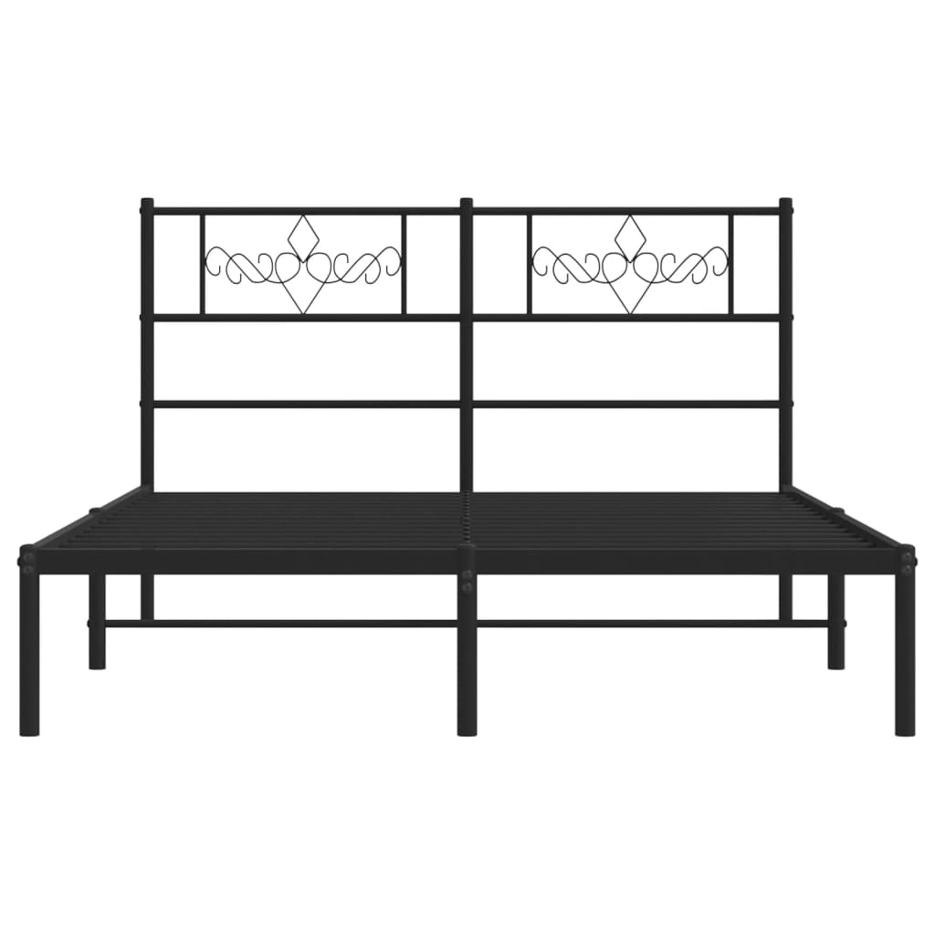 Giroletto con Testiera in Metallo Nero 160x200 cm | homemem39