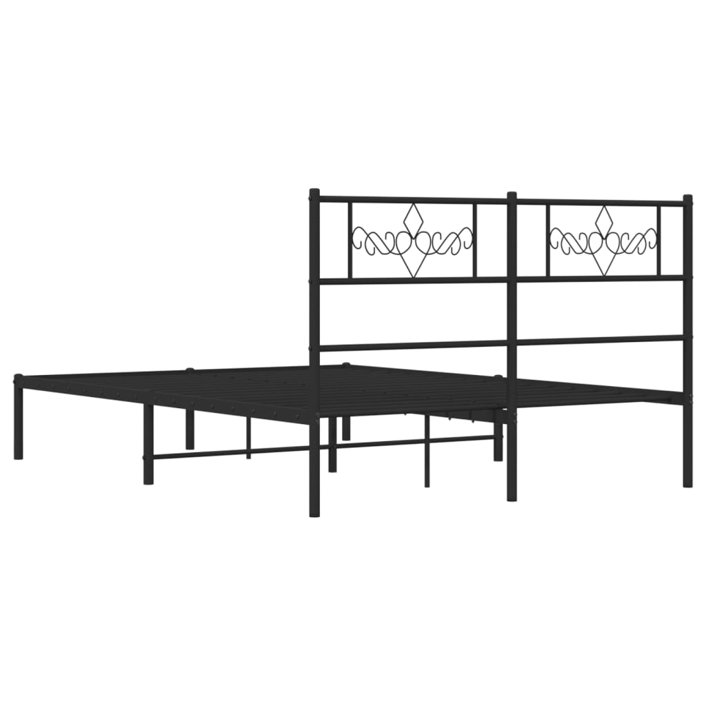 Giroletto con Testiera in Metallo Nero 160x200 cm | homemem39