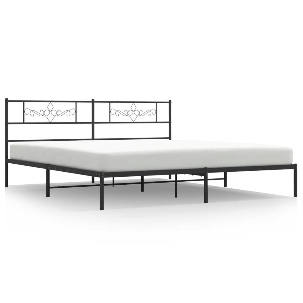 Giroletto con Testiera in Metallo Nero 180x200 cm | homemem39