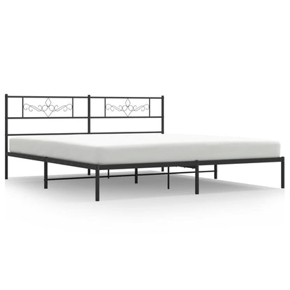 Giroletto con Testiera in Metallo Nero 180x200 cm | homemem39