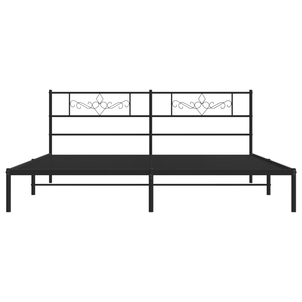 Giroletto con Testiera in Metallo Nero 180x200 cm | homemem39