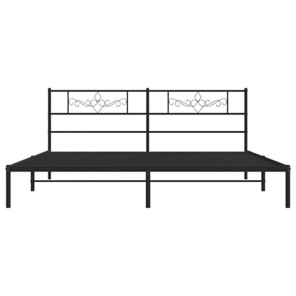 Giroletto con Testiera in Metallo Nero 180x200 cm | homemem39