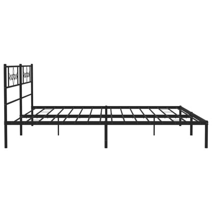 Giroletto con Testiera in Metallo Nero 180x200 cm | homemem39