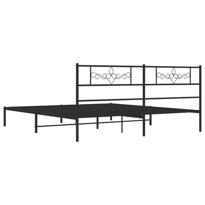 Giroletto con Testiera in Metallo Nero 180x200 cm | homemem39