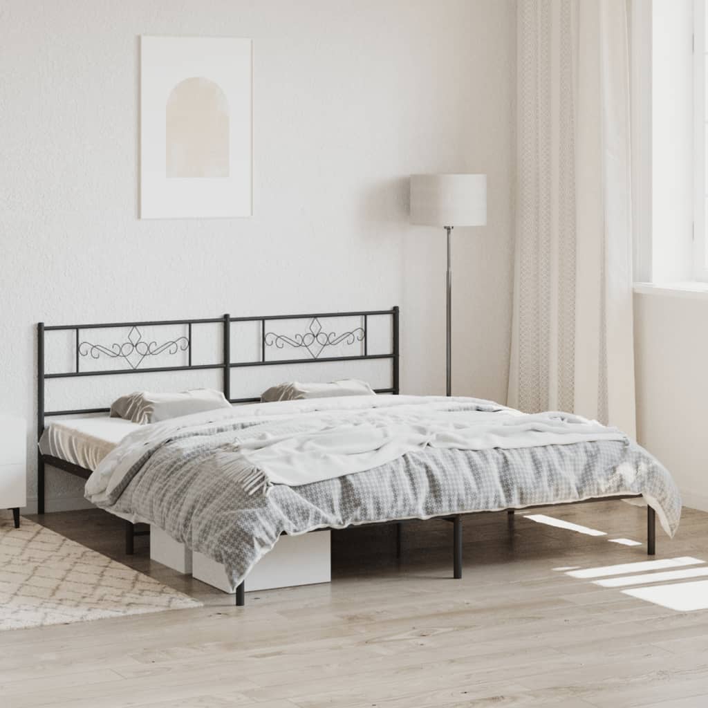 Giroletto con Testiera in Metallo Nero 180x200 cm | homemem39