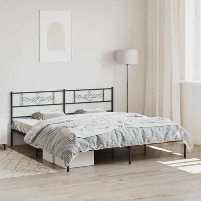 Giroletto con Testiera in Metallo Nero 180x200 cm | homemem39