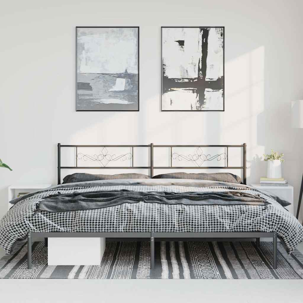 Giroletto con Testiera in Metallo Nero 183x213 cm