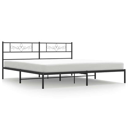 Giroletto con Testiera in Metallo Nero 193x203 cm | homemem39