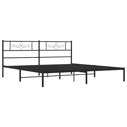 Giroletto con Testiera in Metallo Nero 193x203 cm | homemem39