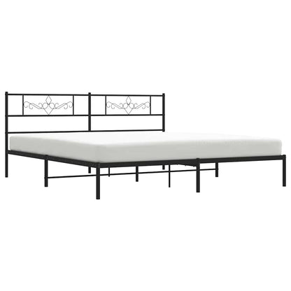 Giroletto con Testiera in Metallo Nero 193x203 cm