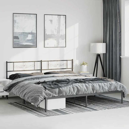 Giroletto con Testiera in Metallo Nero 193x203 cm | homemem39