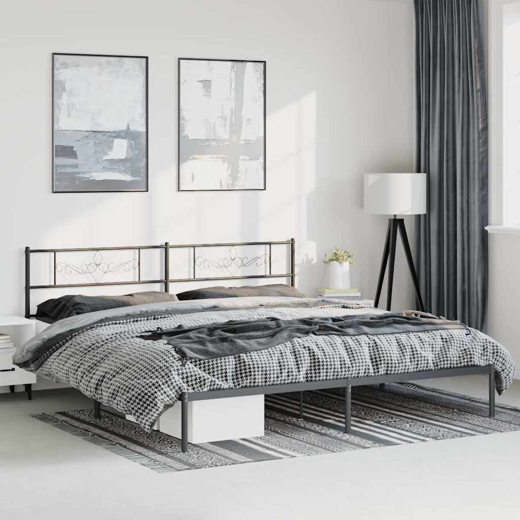 Giroletto con Testiera in Metallo Nero 193x203 cm