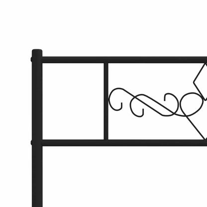 Giroletto con Testiera e Pediera Metallo Nero 100x200 cm | homemem39