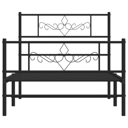 Giroletto con Testiera e Pediera Metallo Nero 107x203 cm | homemem39