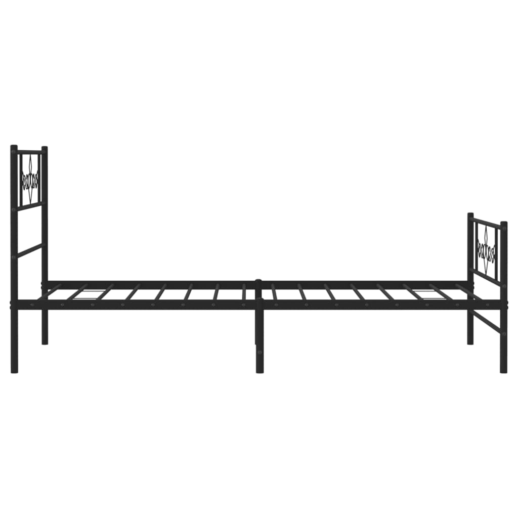 Giroletto con Testiera e Pediera Metallo Nero 107x203 cm | homemem39