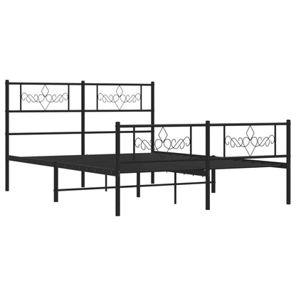Giroletto con Testiera e Pediera Metallo Nero 120x190 cm