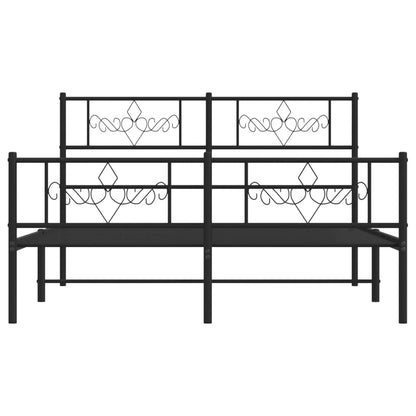 Giroletto con Testiera e Pediera Metallo Nero 120x190 cm