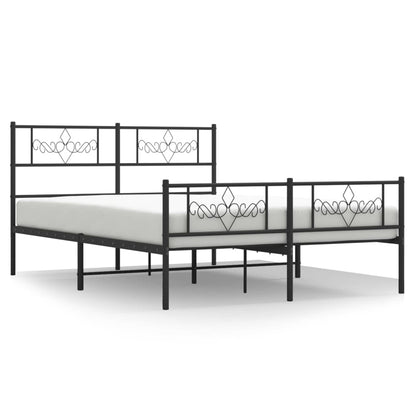 Giroletto con Testiera e Pediera Metallo Nero 120x200 cm | homemem39