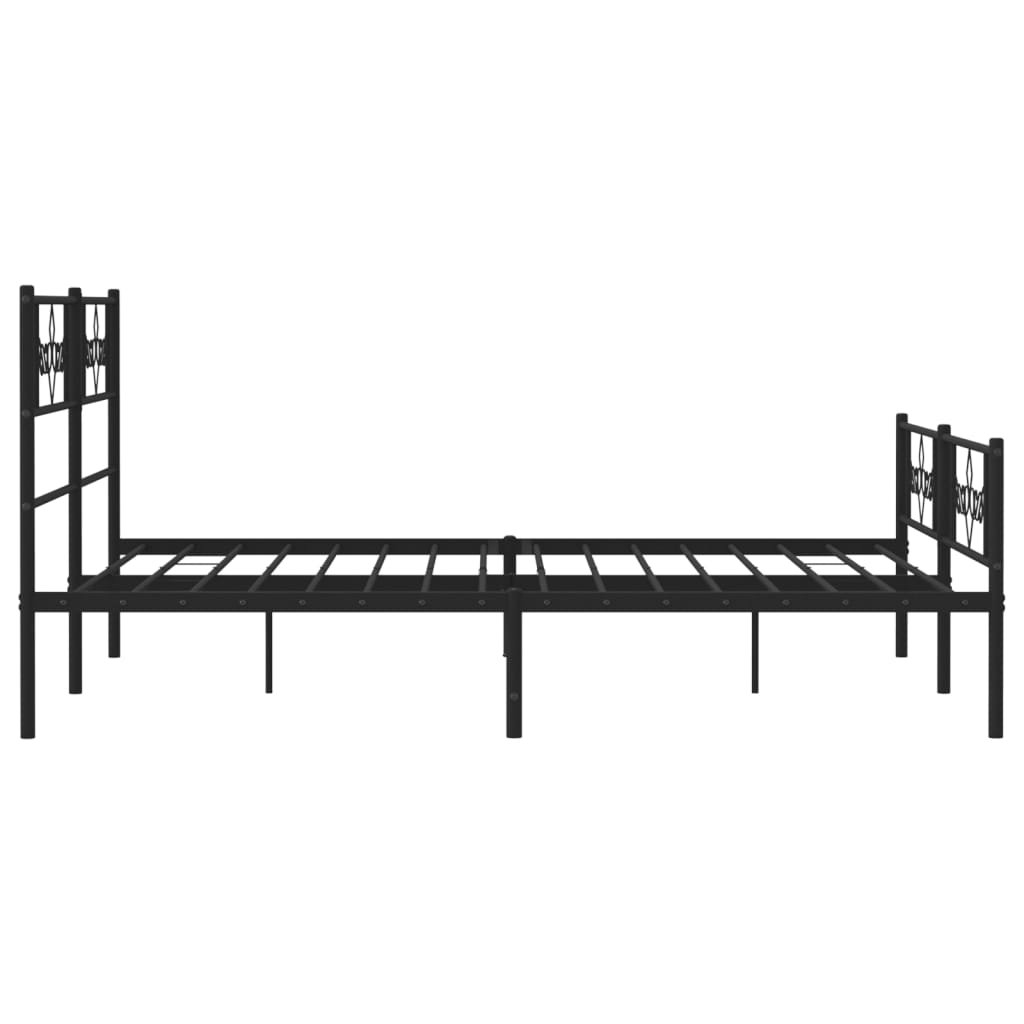 Giroletto con Testiera e Pediera Metallo Nero 120x200 cm | homemem39