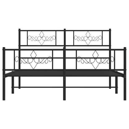 Giroletto con Testiera e Pediera Metallo Nero 135x190 cm | homemem39