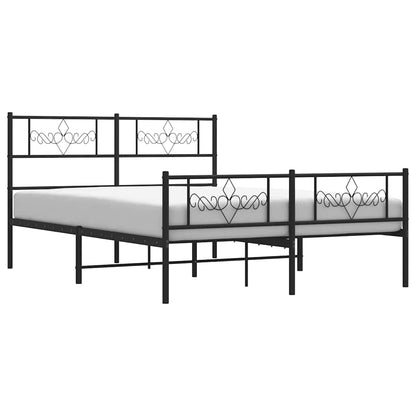 Giroletto con Testiera e Pediera Metallo Nero 150x200 cm | homemem39
