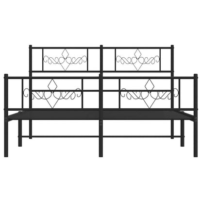 Giroletto con Testiera e Pediera Metallo Nero 150x200 cm
