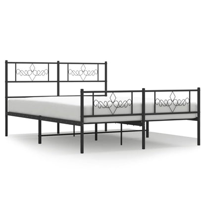 Giroletto senza Materaso con Pediera in Metallo Nero 160x200 cm | homemem39